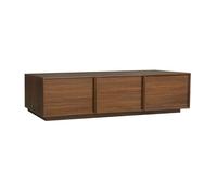 Meuble TV décor bois 3 portes noyer 180cm L 180 x P 43 x H 45cm - Kuba