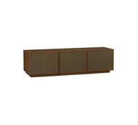 Meuble TV décor bois et tissu 3 portes 180cm noyer - Kuba