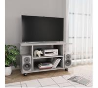 vidaXL Meuble TV Design 80x40x45 cm Bois d'ingénierie Gris béton 4 étagères ouvertes