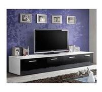 Meuble TV Design Duo 200cm Noir & Blanc