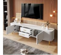 Meuble TV-design modern-blanc,Panneau de particules,170×34×35cm,70-79 pouces-HAUSS SPOLE