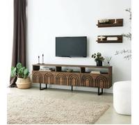 Meuble TV Dflabore - Dmora - Bois massif - Noyer 170x37h40 cm