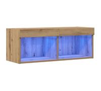 Meuble TV - éclairage LED - Artisan Chêne 80x30x30cm armoire multimédia/Buffet Salon Aspect Elegant* 7518863