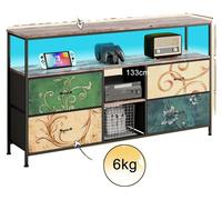 Meuble TV, éclairage LED réglable, style vintage, couleur - 137 x 30 x 78 cm