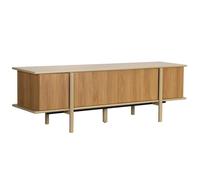 Meuble TV effet bois 4 portes 180 cm crème Nelio - Oviala