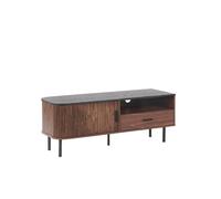 Beliani - Meuble TV en MDF et Panneau de Particules de Bois, Effet Bois Foncé