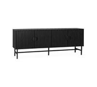 Meuble TV effet bois rainuré 4 portes 157,5cm Bazalt