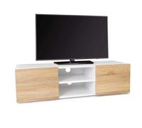 Meuble Tv Eli Blanc Portes Façon Hêtre