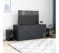 Meuble TV en acier - vidaXL - Anthracite - 99x39x44 cm - Pour écran 51-76 cm - Capacité 80 kg - 3 compartiments