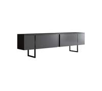 Meuble TV en aggloméré et métal Luxe anthracite + noir