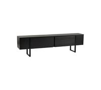 Hanah Home Meuble TV SERENITY Noir 180 x 50 x 30 cm aggloméré et métal