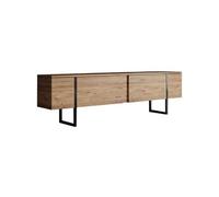 Meuble TV en aggloméré et métal Luxe pin, noir