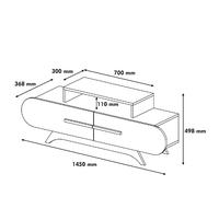 Meuble TV en bois - 145 x 36 x 49 cm - NoyerJaune