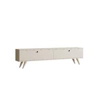 Meuble TV en bois - 160 x 25 x 40 cm - Blanc