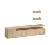 Hanah Home Meuble TV en bois Alika 180 x 35 x 45 cm Chêne