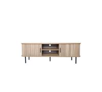 Meuble TV en bois cannelé à portes coulissantes 140cm MANADO