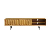 Meuble TV en bois clair manguier massif gravé L160 cm AGRA
