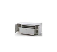 Meuble TV en bois coloris blanc mat - L.150 x H.60 x P.51 cm --
