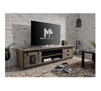 Meuble TV en bois d'acacia huilé RAILWAY N° 436 - MASSIVMOEBEL24 - Rectangulaire - 50 cm - brun