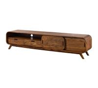 Meuble TV en bois de Sheesham 220x40x48 marron clair laqué MAILAND N° 127