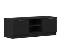 Meuble TV en bois d'ingénierie - vidaXL - 102x32x35.5 cm - Chêne Noir - Étagères ajustables - 2 portes
