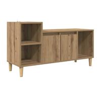 vidaXL Meuble TV en bois d'ingénierie Chêne artisanal 100x35x55 cm 2 portes 1 étagère 60 kg