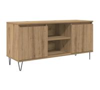 vidaXL Meuble TV Chêne Artisanal 104 x 35 x 50 cm Bois d'ingénierie, Meuble TV Moderne pour Salon, unité média rectangulaire, Cabinet Compact, étagères spacieuses pour Divertissement