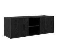 Meuble TV en bois d'ingénierie - vidaXL - Chêne Noir - 100x31,5x35 cm - Porte à charnières - 2 étagères