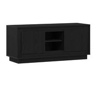 Meuble TV en bois d'ingénierie - vidaXL - Chêne Noir - 102x35x45 cm - 2 portes - 1 étagère - Poids maximal 60 kg