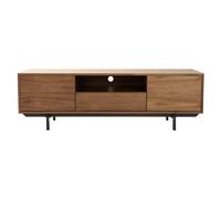 Meuble tv en bois foncé niche ouverte l160 cm manny