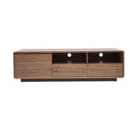 Meuble tv en bois foncé noyer et métal noir l160 cm jako