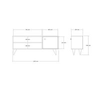 Hanah Home – Meuble TV Jena – Pin Atlantique – 120 x 50 x 29 cm