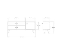 Meuble TV Jena Pin Atlantique 120 x 50 x 29