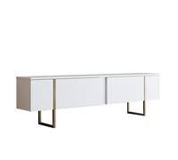 Meuble TV en bois ""Luxe"" - 180 x 30 x 50 cm - Or blanc