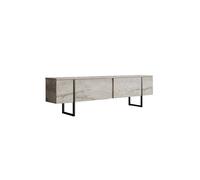 Meuble TV en bois ""Luxe"" - 180 x 30 x 50 cm - TravertinNoir