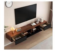 Meuble TV En Bois Massif 160/200/240CM | Meuble TV Mural | Avec Support De Routeur À Tiroirs Pour Niche De Rangement Sous Le Téléviseur(200CM)
