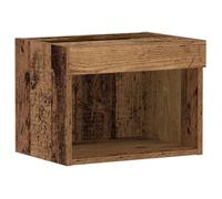 Meuble TV en bois massif - vidaXL - Étagères intégrées - Grand espace de rangement - Bois recy inition vieillie