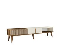 Meuble TV en bois "Milan" - 180 x 35 x 40 cm - Crème de noix