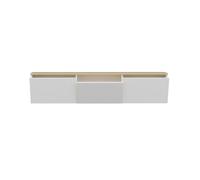 Meuble TV en bois - 160 x 32 x 35 cm - Chêne blanc