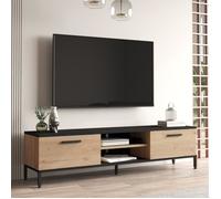 Meuble TV - EN.CASA - Lempäälä - 2 portes - effet chêne noir