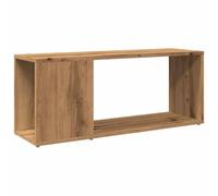 Meuble TV en chêne artisanal, 80 x 24 x 32 cm, aggloméré | Design simple et pratique, espace de rangement, plateau robuste, utilisation comme bibliothèque, pour salon, bureau, étude