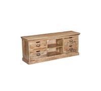 Meuble TV en Manguier 4 Tiroirs et 2 Niches - VALMON -