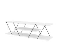 Meuble TV en Mélaminé de style Industriel L.120cm - Blanc