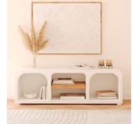 Meuble tv en plâtre blanc cassé 140 cm - fira