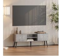Meuble TV Eskilstuna 120 x 30 x 47 cm Effet Béton Noir - EN.CASA - Contemporain - Design