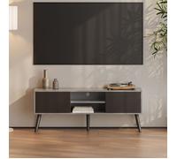 Meuble TV Eskilstuna 120 x 30 x 47 cm Noir Gris Clair - EN.CASA - Salon - Adulte - Contemporain - Design