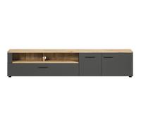 Meuble TV - Esteban - Urbain - En panneaux de particules - Chêne blond / gris anthracite mat - 210 x 43 x 41 cm - Trendteam