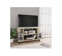 Meuble TV et roulettes chêne sonoma 80x40x45 cm bois ingénierie chêne sonoma G