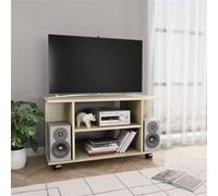 Meuble TV et roulettes chêne sonoma 80x40x45 cm bois ingénierie chêne sonoma G