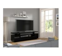 Meuble TV EVA 180 noir mat (corps) / noir brillant (façades)